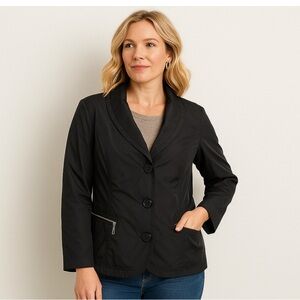 Chico’s Spring Black Pea Coat Size 3